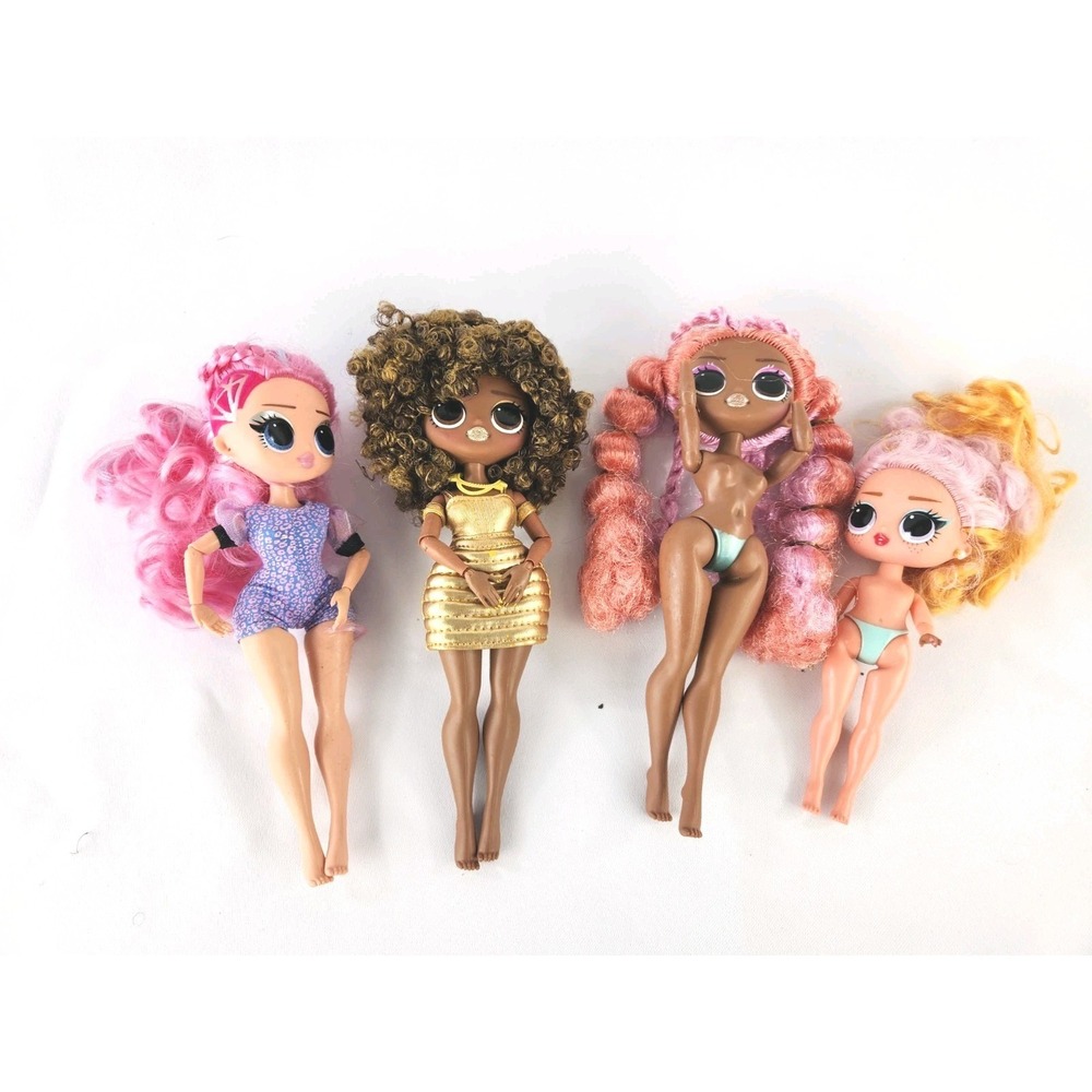 Lot of 4 MGA LOL Surprise OMG Dolls Royal Bee Ivy Winks Sashay Pink‎ Mega Runway